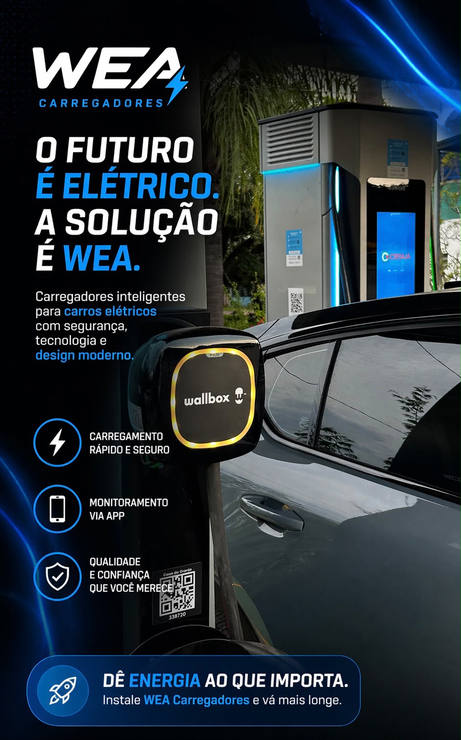 Wallbox conectado a veículo elétrico